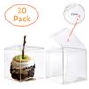 Bakbania 15 Pieces Clear Candy Apple Box 4 x 4 x 4 inch Clear Gift Boxes Favor Boxes with Hole Top for Ornaments Christmas, Wedding, Party view 2