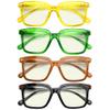 CessBlu 4 Pack Square Anti Blue Light Blocking Reading Glasses for Women Readers +0.75 view 1