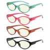 CessBlu 4 Pairs Oval Blue Light Blocking Computer Eyeglasses for Women Glasses view 2
