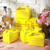 36 Pcs Party Favor Treat Boxes, Goodie Candy Gable Paper Gift Boxes with Handles for Birthday Wedding Shower Christmas Party Supplies, 6 x 3.5 x 3.5 Inches(Yellow) view 4