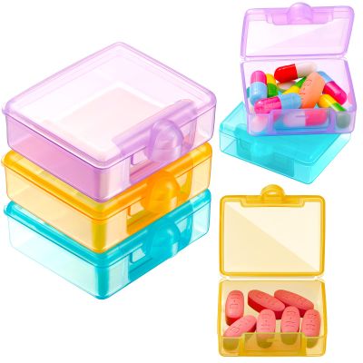 6 Packs Pocket Tiny Pill Case Single Daily Small Pill Container Travel Medicine Holder Cute Portable Personal Medicine Dispensers Organizers for Purse Pills Vitamin Supplements(Orange/Purple/Green)