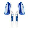2-Pack Scrub Brush for Cleaning with Long Handle,Medium Firm Brush Bathroom Cleaning Supplies and Bathtub Cleaner and Shower Cleaning Brush,Multi-Scene Use for Kitchen or Carpet Brush,White&Blue view 1