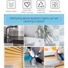 2-Pack Scrub Brush for Cleaning with Long Handle,Medium Firm Brush Bathroom Cleaning Supplies and Bathtub Cleaner and Shower Cleaning Brush,Multi-Scene Use for Kitchen or Carpet Brush,White&Blue view 2