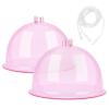 weiwei Buttock Vacuum Therapy Cups L Butt Shape Suction Cups 180ml Vacuum Cupping Machine Accessories with Y Type Hose for Buttock Lift,Body Massage (Pink-1 Pair) view 1