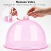 weiwei Buttock Vacuum Therapy Cups L Butt Shape Suction Cups 180ml Vacuum Cupping Machine Accessories with Y Type Hose for Buttock Lift,Body Massage (Pink-1 Pair) view 2