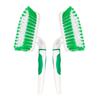 2-Pack Scrub Brush for Cleaning with Long Handle,Medium Firm Brush Bathroom Cleaning Supplies and Bathtub Cleaner and Shower Cleaning Brush,Multi-Scene Use for Kitchen or Carpet Brush,White&Green view 1