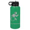 LaserGram Personalized Water Bottle, Wheelchair Fencing, Stainless Steel Double Wall Vacuum Insulated with Flip Top Straw, Custom Engraved Gift (32oz / 950ml Green) view 1