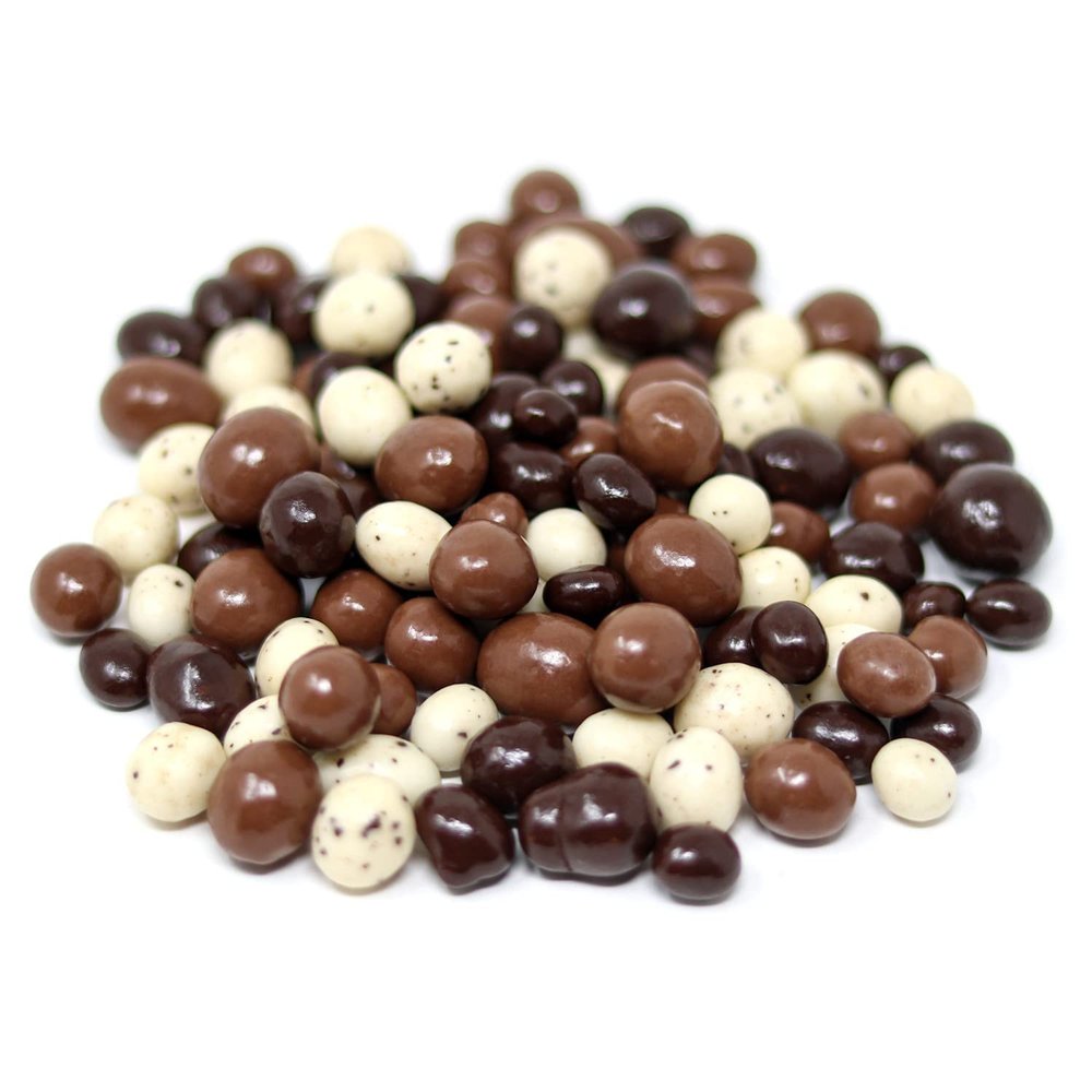 Tri-Color Chocolate Covered Coffee Beans - 3 LB Bulk Bags