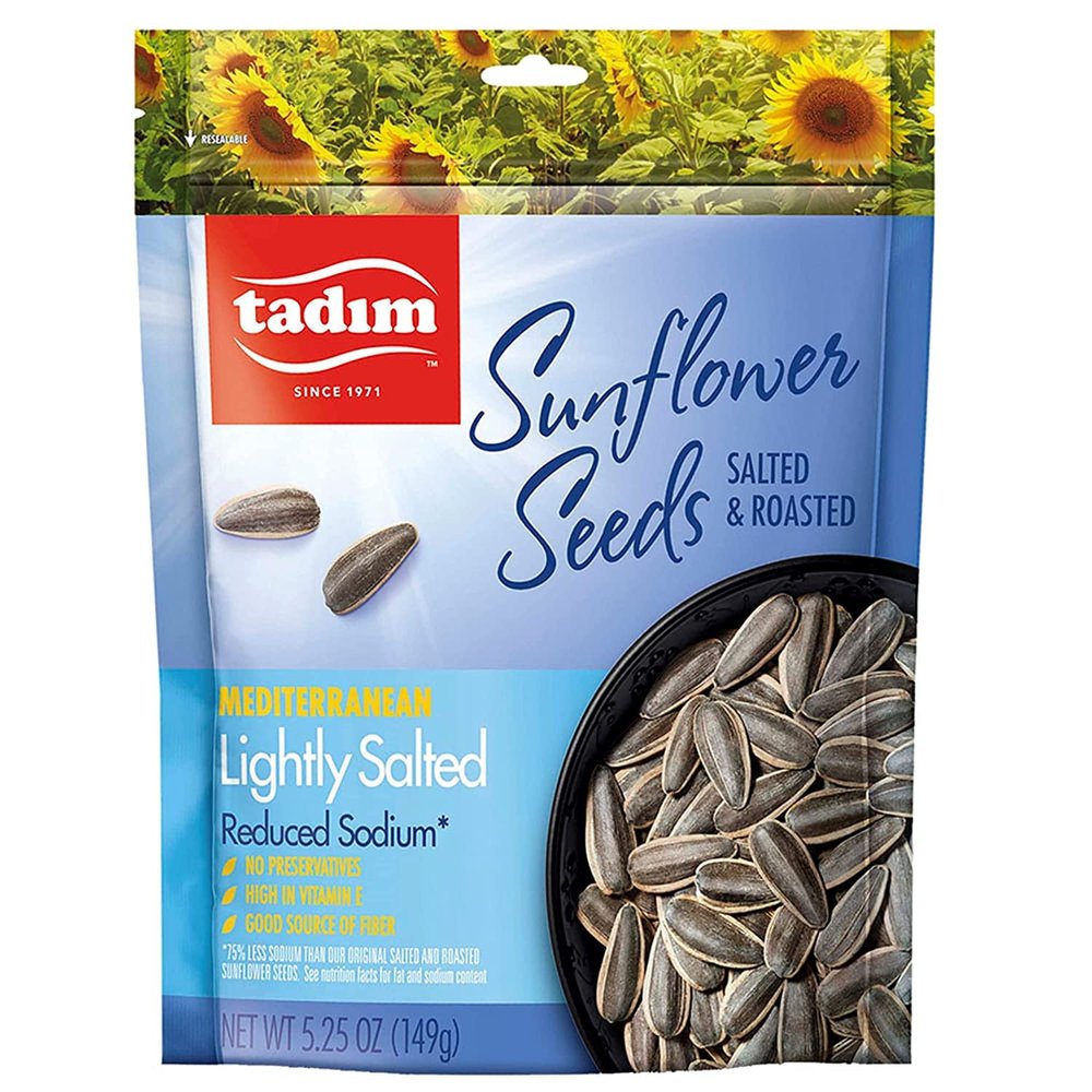Tadim Mediterranean Black Sunflower Seeds Lightly Salted, 1 Pack (5.25 Ounce), Keto Friendly, NON GMO, Vegan