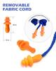 12 Pairs Corded Silicone Ear Plugs - Individually Wrapped - Reusable Noise Cancelling Earplugs for Hearing Protection - Shooting Range Noise Reduction, Construction Work, Hunting Ear Protection view 3