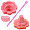 Oomcu 50 PCS Colorful Flower Snow Cone Cups with 50 PCS Cone Spoon Straws,Small Plastic Shaved Ice Drip Cup Snack Ice Cream Supplies for Holiday Party Birthday (4OZ) view 2