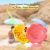 Oomcu 50 PCS Colorful Flower Snow Cone Cups with 50 PCS Cone Spoon Straws,Small Plastic Shaved Ice Drip Cup Snack Ice Cream Supplies for Holiday Party Birthday (4OZ) view 4