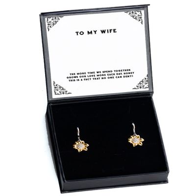 The More time we Spend Together Grows Our Love More Each Day, Honey This is a! Wife Sunflower Earrings, Fun Wife, Jewelry for Wife