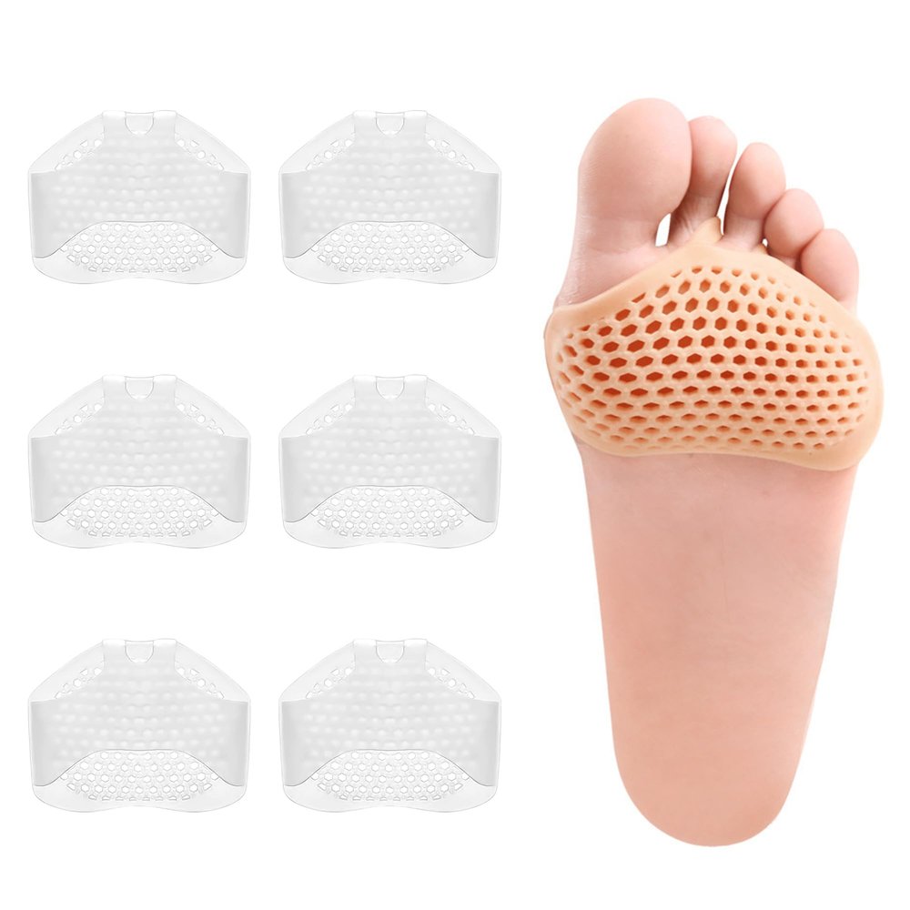 3 Pairs Flesh Metatarsal Pads,Ball of Foot Cushions Reusable Breathable and Soft Gel Forefoot Pads Foot Sleeve Pads,Mortons Neuroma,Relief Pain and Prevent Pain,For Men and Women to Dance,Running,Work