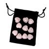 10PCS Natural Crystasl Rose Quartz Healing Stone 0.5/0.8" Mini Heart Gift Bag (Small (0.5in)) view 2