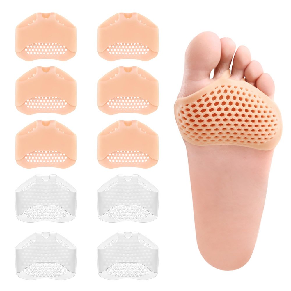 5 Pairs Metatarsal Pads, Ball of Foot Cushions Reusable Breathable and Soft Gel Forefoot Pads Foot Sleeve Pads,Mortons Neuroma,Relief Pain and Prevent Pain,for Men and Women to Dance,Running,Work