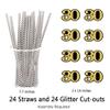 Happy 30th Birthday Straw Decor Gold Glitter Drinking Straw Cheers to 30 Years Thirty Birthday Party Decoration (24 PCS) view 2