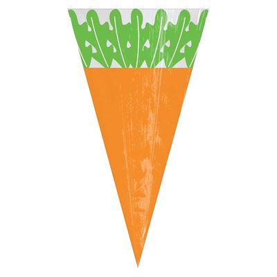 Adorable Carrot Cello Treat Bags - 11" x 6" (Pack of 15) - Perfect for Festive Occasions