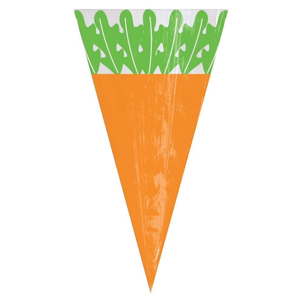 Adorable Carrot Cello Treat Bags - 11" x 6" (Pack of 15) - Perfect for Festive Occasions