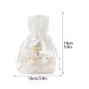 KHBNHJ 12 Pcs White Lace Organza Drawstring Bags, 3.9 x 5.5 Inch Wedding Favor Gift Bags with Maple Leaf Embroidery, Mesh Jewelry Pouches Gift Bags for Wedding Supplies Bridal Shower view 2