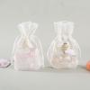 KHBNHJ 12 Pcs White Lace Organza Drawstring Bags, 3.9 x 5.5 Inch Wedding Favor Gift Bags with Maple Leaf Embroidery, Mesh Jewelry Pouches Gift Bags for Wedding Supplies Bridal Shower view 3