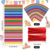 Spakon 100 Pcs Mexican Fiesta Cellophane Treat Bags Mexico Plastic Candy Bags Cinco De Mayo Hispanic Goody Sacks Fiesta Party Favor Goodie Gift Sack Birthday Party Decor, with 150 Red Twist Ties view 2