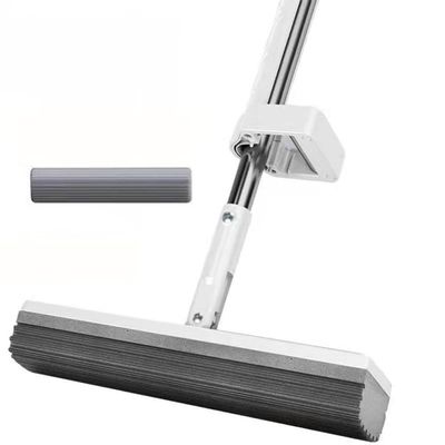 JINYISI Mop, Sponge Mop, Easy Squeeze, Hardwood Floor Cleaning, Mighty Thirsty, White, 31cm x 128cm, Stainless Steel Handle