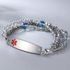 mnmoom 7.5 inch interchangeable Medical id bracelets for Women beads Medical alert bracelets with customize engraving eliquis (3 x Dark blue) view 2