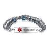 mnmoom 7.5 inch interchangeable Medical id bracelets for Women beads Medical alert bracelets with customize engraving warfarin (3 x Dark blue) view 1