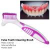 Denture Cleaning Brush Set, 1 Premium Denture Cleaner Set Top Denture Cleanser Tool Dual Head Denture Brush for Denture Care view 2