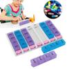 7 Days, Organiser, 7 Days 4 Times a Day 28 Compartments Organizer with Push Button (Blue) view 3