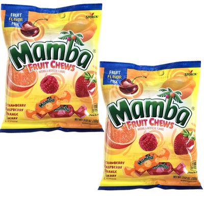 Mamba Fruit Chews Fruit Flavor Mix Bag (2 Pack) with 2 Gosutoys Stickers