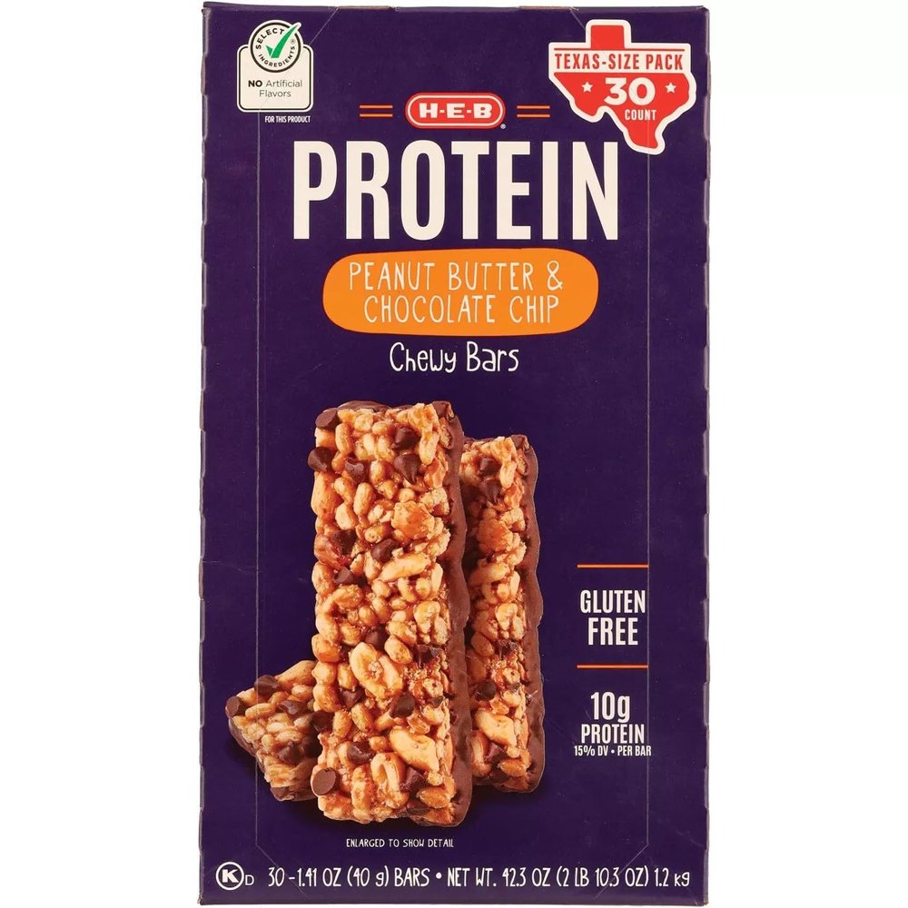 HEB Select Ingredients Protein Peanut Butter & Chocolate Chewy Bars Value Pack 30 Bars