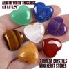 7 PCS Chakra Heart Crystals Pocket Natural Stones Polished Amethyst Palm Assorted Healing Crystal Love Shaped Gemstones 0.8" Set Reiki Energy Balancing Meditation Mother's Day Gift view 4