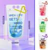 24 Pcs Video Game Party Favors Cups Video Gaming Themed Plastic Drink Pouches with Straws Clear Zipper Bags Reusable Pouches for Birthday Decor Party Favors Gift Prizes (Red/blue/green/orange) view 2