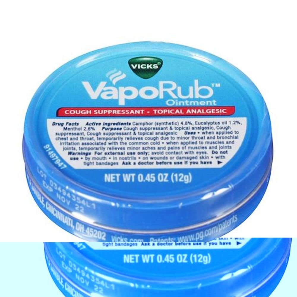 Procter and Gamble Vicks Original Cough Suppressant Ointment, 0.45 Ounce Tin - 24 per Pack - 12 Packs per case
