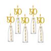 Labakita 50th Birthday Party Straw Decor, 50th Birthday Paper Straw Decor, 50th Birthday Striped Decorative Straws, Set of 24 view 1