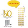 Labakita 50th Birthday Party Straw Decor, 50th Birthday Paper Straw Decor, 50th Birthday Striped Decorative Straws, Set of 24 view 2