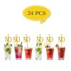 Labakita 50th Birthday Party Straw Decor, 50th Birthday Paper Straw Decor, 50th Birthday Striped Decorative Straws, Set of 24 view 3