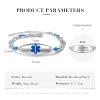 FenFang Personalized Emergency ID Alert Medical Bracelets for Women Free Engrave Diabetes Information Bracelets Tag Stainless Steel Waterproof Bracelets, blue view 2