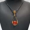Carnelian Crystal Necklace - Handmade Wire Wrapped Healing Stone Bead Pendant - Fidget Anxiety Necklace for Women - Spinner Round Bead (Gold) view 3