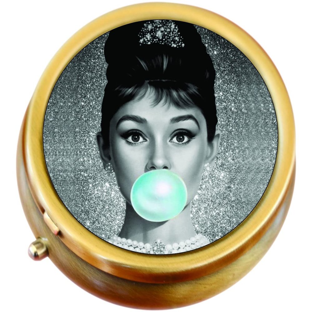 Audrey Hepburn Bubble Brass Pill Box
