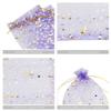 100 Moon Star Organza Jewelry Gift Pouch Candy Pouch Moon Drawstring Wedding Favor Bags AUG (5x7 inch, lilac) view 3