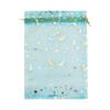 100 Moon Star Organza Jewelry Gift Pouch Candy Pouch Moon Drawstring Wedding Favor Bags AUG (5x7 inch, turquoise) view 1