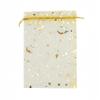 100 Moon Star Organza Jewelry Gift Pouch Candy Pouch Moon Drawstring Wedding Favor Bags AUG (5x7 inch, gold) view 1