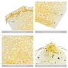 100 Moon Star Organza Jewelry Gift Pouch Candy Pouch Moon Drawstring Wedding Favor Bags AUG (5x7 inch, gold) view 3