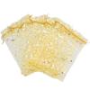 100 Moon Star Organza Jewelry Gift Pouch Candy Pouch Moon Drawstring Wedding Favor Bags AUG (5x7 inch, gold) view 4