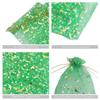 100 Moon Star Organza Jewelry Gift Pouch Candy Pouch Moon Drawstring Wedding Favor Bags AUG (5x7 inch, green) view 3