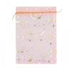 100 Moon Star Organza Jewelry Gift Pouch Candy Pouch Moon Drawstring Wedding Favor Bags AUG (5x7 inch, pink) view 1