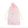 100 Moon Star Organza Jewelry Gift Pouch Candy Pouch Moon Drawstring Wedding Favor Bags AUG (5x7 inch, pink) view 4